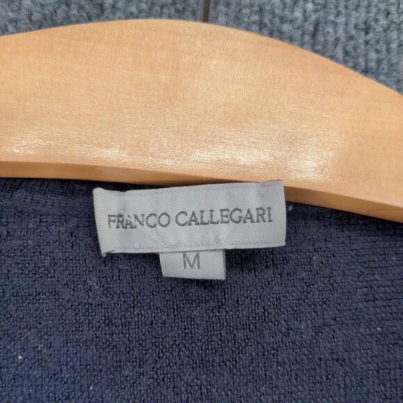 Franco Callegari Women's Button Front Knit Cardigan Sweater Blue Medium Merino - Picture 8 of 12